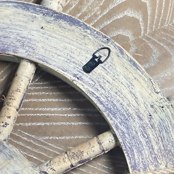 NEW!  Rustic Wood & Jute Accented Captain Ship Boat Wheel Coastal Beach Decor - Picture 7 of 8